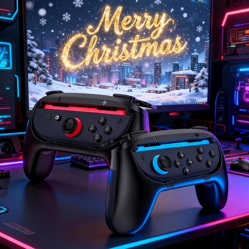 Procase 2 Pack Joy-Con Grips for Nintendo Switch 2 2025 Released, Wear-Resistant Comfort Controller Hand Grip Handles Holder for Joycon -Black - Image 2